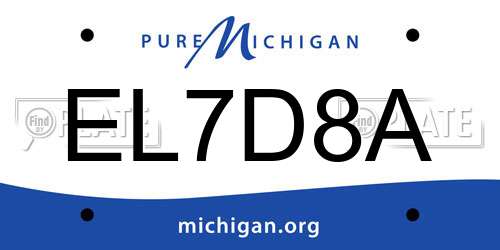 EL7D8A Michigan License Plate