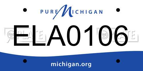 ELA0106 Michigan License Plate