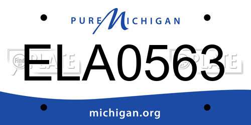 ELA0563 Michigan License Plate