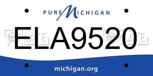 ELA9520 Michigan License Plate