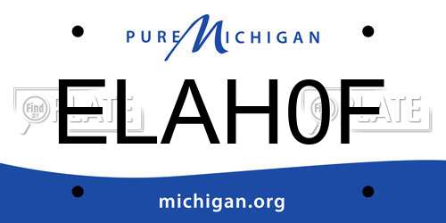 ELAH0F Michigan License Plate