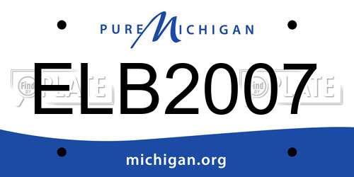 ELB2007 Michigan License Plate