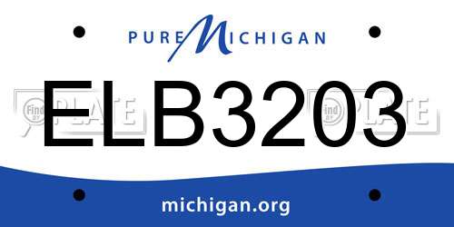 ELB3203 Michigan License Plate