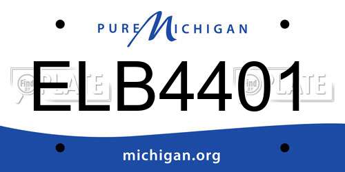 ELB4401 Michigan License Plate
