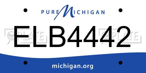 ELB4442 Michigan License Plate