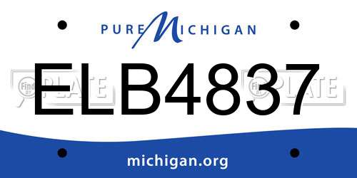 ELB4837 Michigan License Plate