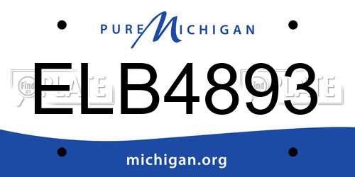 ELB4893 Michigan License Plate