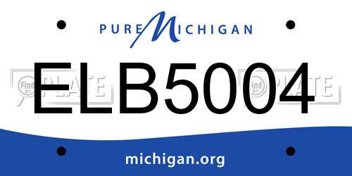 ELB5004 Michigan License Plate