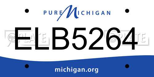 ELB5264 Michigan License Plate