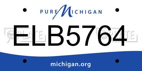 ELB5764 Michigan License Plate