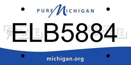 ELB5884 Michigan License Plate