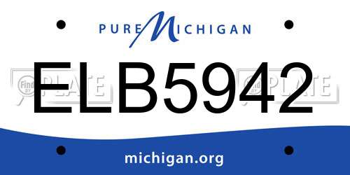 ELB5942 Michigan License Plate