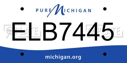 ELB7445 Michigan License Plate