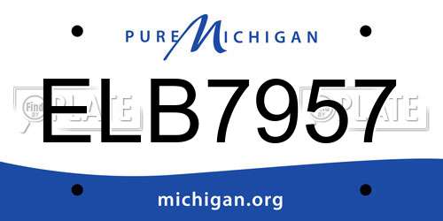 ELB7957 Michigan License Plate