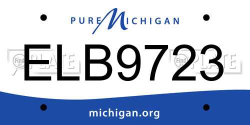 ELB9723 Michigan License Plate