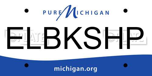 ELBKSHP Michigan License Plate