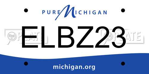 ELBZ23 Michigan License Plate