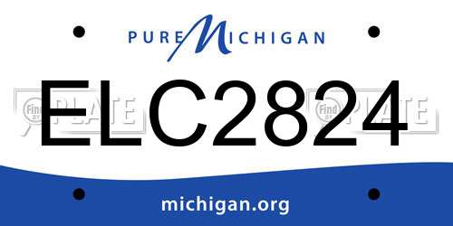 ELC2824 Michigan License Plate