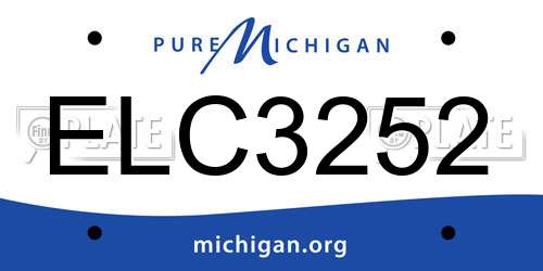 ELC3252 Michigan License Plate