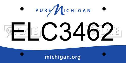 ELC3462 Michigan License Plate