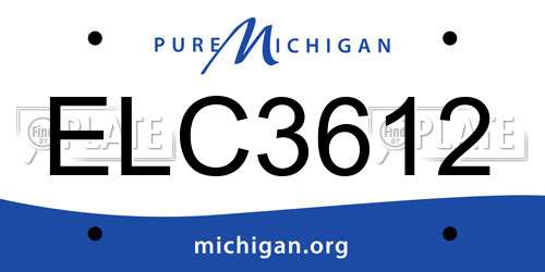 ELC3612 Michigan License Plate