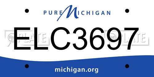 ELC3697 Michigan License Plate