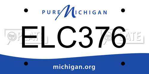 ELC376 Michigan License Plate