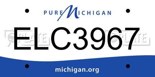 ELC3967 Michigan License Plate