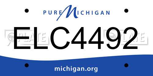 ELC4492 Michigan License Plate