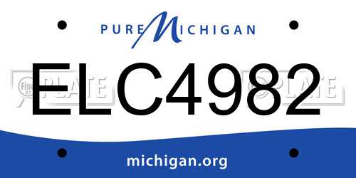 ELC4982 Michigan License Plate