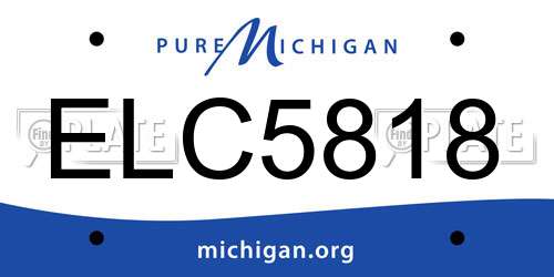 ELC5818 Michigan License Plate
