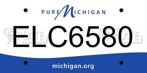 ELC6580 Michigan License Plate