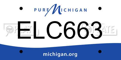 ELC663 Michigan License Plate