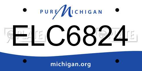 ELC6824 Michigan License Plate