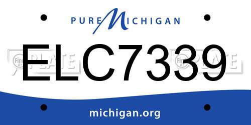 ELC7339 Michigan License Plate