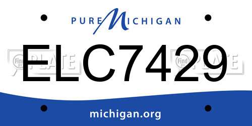 ELC7429 Michigan License Plate