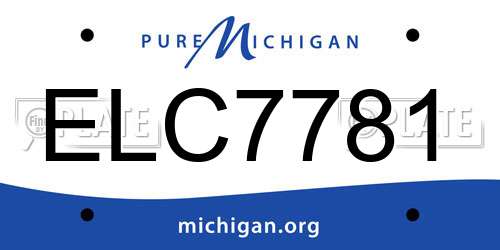 ELC7781 Michigan License Plate