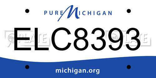 ELC8393 Michigan License Plate