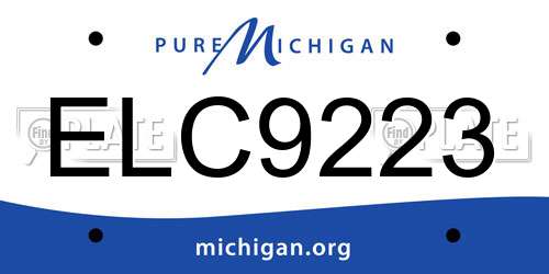 ELC9223 Michigan License Plate