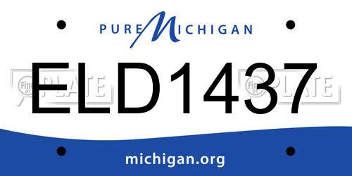 ELD1437 Michigan License Plate
