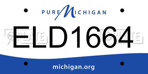 ELD1664 Michigan License Plate