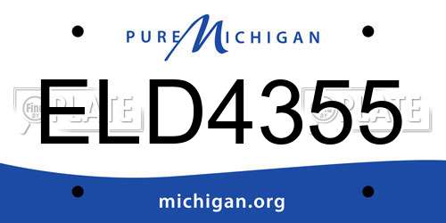 ELD4355 Michigan License Plate
