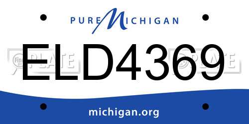 ELD4369 Michigan License Plate