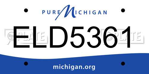 ELD5361 Michigan License Plate