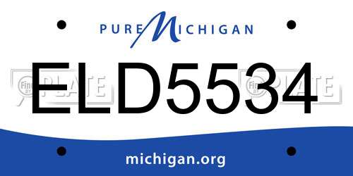 ELD5534 Michigan License Plate