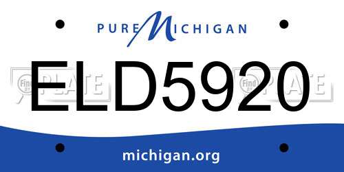 ELD5920 Michigan License Plate
