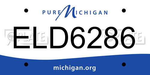 ELD6286 Michigan License Plate