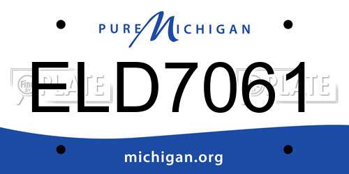 ELD7061 Michigan License Plate