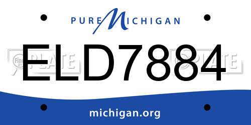 ELD7884 Michigan License Plate