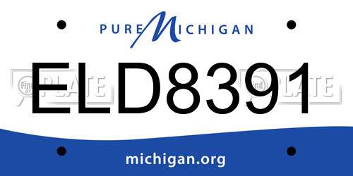 ELD8391 Michigan License Plate